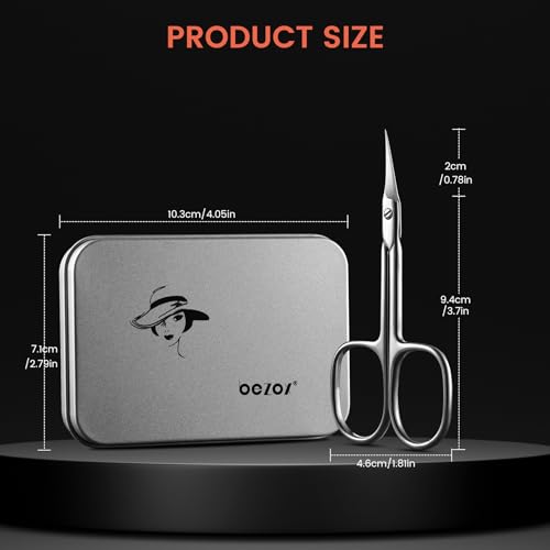 BEZOX Curved Cuticle Scissors - Precision Manicure Scissor Nail Cuticle Trimmer, Professional Stainless Steel Nail Scissors for Cuticle Care, Cuticle Cutter Small Scissors for Women - Silver - color: Silver