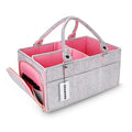XUANGUO Large Felt Baby Diaper Caddy Organizer with Handles for Girls, Pink - color: pink