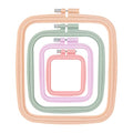 Framendino, 4 Pack Size Square Embroidery Hoops Plastic Cross Stitch Reusable Frames Rings for DIY Sewing Needlework Project