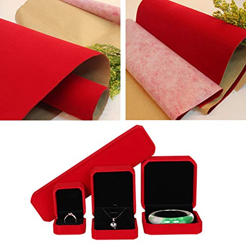 Mesheshe 2PCS Self Adhesive Sheets, DIY Peel & Stick Felt for Drawer & Jewelry Box Liner, Solid Color Felt Wallpaper (14.6" x 39.4", Red) - color: Red