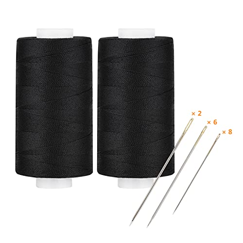 Simthread All Purpose Thread Polyester 400 Yards (2 Black) - color: 2 Black