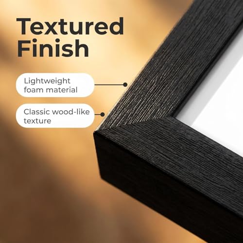8x8 Photo Frame Gallery Picture frame with 5x5 mat,Freestanding and Wall Mountable,Black - color: Black, size: 8x8