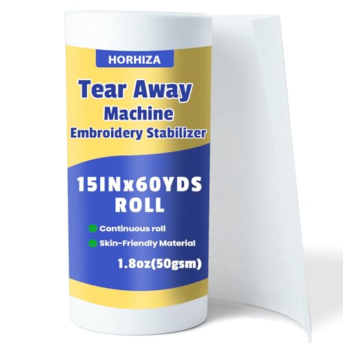 HORHIZA Tear Away Embroidery Stabilizer 15"x 60 Yd Roll - size: 15"×60 yds