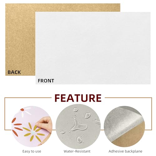 5PCS Self Adhesive Felt Sheet - White Felt Sheets with Adhesive Backing for Drawer/Jewelry Box Liner (9" x 11") - color: White, size: 9"W x 11"L / 5 pieces