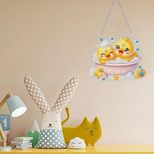 ARPADAMO Duck Diamond Art Kits for Adults, Acrylic Hanging Suncatcher - color: DP05091