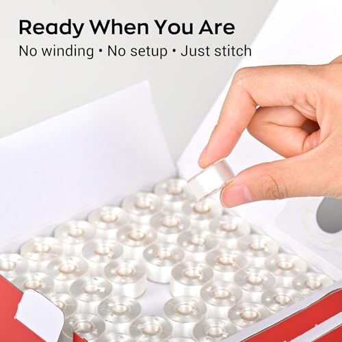 Poolin Prewound Bobbins Richword Selected 144pcs (Class 15) Size A Plastic Sided, 70D/2(60WT) Polyester Bobbin Thread for Single Needle Embroidery and Sewing Machine, White - color: White 144pcs