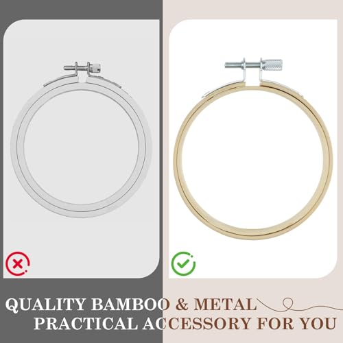 MARRTEUM 4Pcs 3 Inch Embroidery Hoop Set for All Stitching Techniques