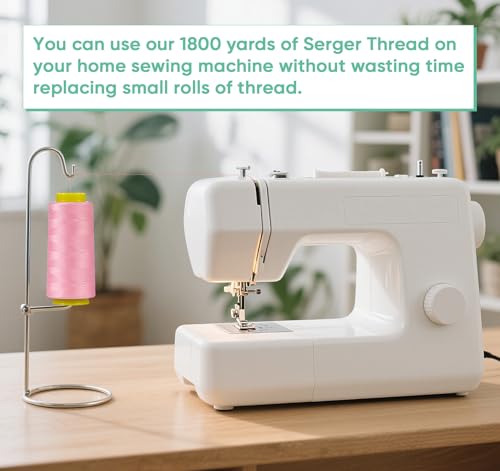 1800 Yards Serger Thread-Yellow, All Purpose Thread for Sewing - color: 008-Yellow, size: 40S/2