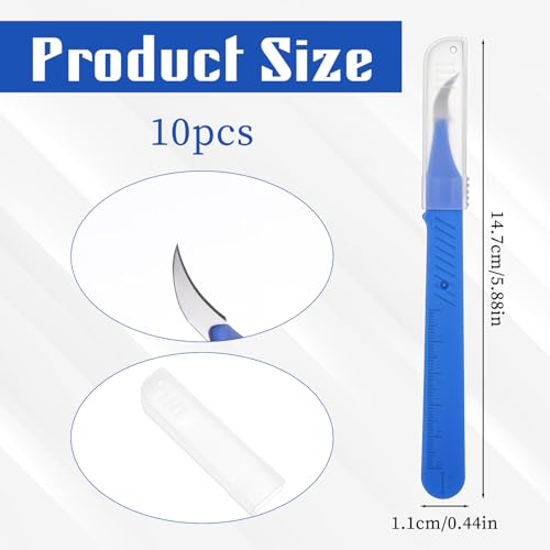 10Pcs Blue Sewing Stitch Remover, Seam Rippers Razor with Protective Case and Anti-Slip Handle, Stitch Seam Ripper Cutters Thread Removal Tool for Sewing Crafting Embroidery