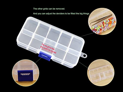 20Pack Clear Plastic Storage Boxes 10Grids for Beads&Jewelry - size: 20pcs 10 Grids Box