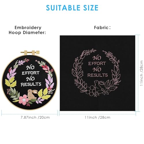 ERKOON 4 Pack Beginner Embroidery Kits for Adults DIY Starter Kit with 33 Stitch Techniques, Stamped Patterns, Embroidery Hoop, Colorful Threads, Tools, Step by Step Instructions & Video Tutorial - color: Embroidery-time1/2/3