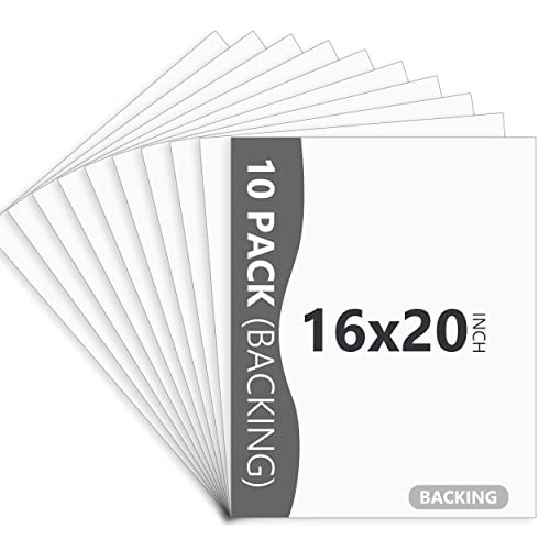 10 Pack 16x20 White Backing Boards, Uncut 16x20 Mat Board - size: white 10pc backings 16x20