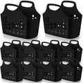 Nuogo 10 Pack Black Plastic Basket with Handles, Oval Shower Caddy Bulk - color: Black