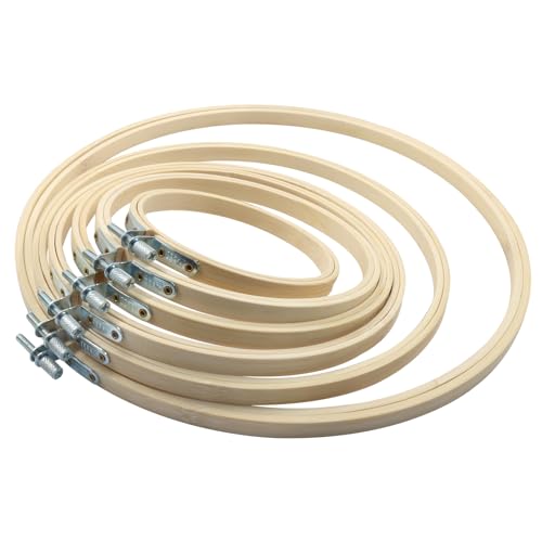 Moicstiy 6 Pcs Adjustable Embroidery Hoops Set - style: 4/5/6/8/9/10 Inch