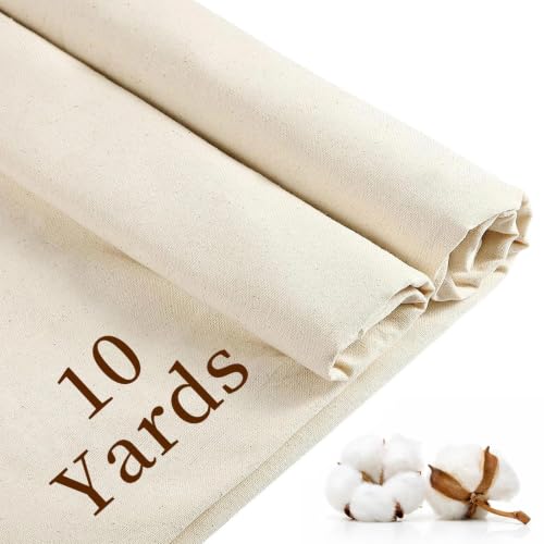100% Muslin Fabric by Yard, 10 Yards x 63" Natural Cotton Fabric - color: Natural, size: 10 Yards