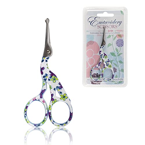 JubileeYarn TSA Compliant Rounded Embroidery Craft Stainless Steel Stork Scissors - Small Purple - 1 Unit - color: Small Stork Purple, size: 1 Unit