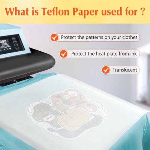 TransOurDream 20 Sheets Teflon Paper for Heat Press 11×17" - color: Teflon Paper, size: 20 Sheets