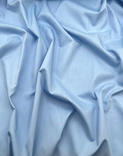 EOVEA - Cotton Polyester Fabric by The Yard – 60" Wide Broadcloth Fabric, Soft, Lightweight & Breathable Material for Lining, Curtains, Bedding, Skirts, Sewing Projects (Baby Blue, 1 Yard) - color: Baby Blue, size: 1 Yard