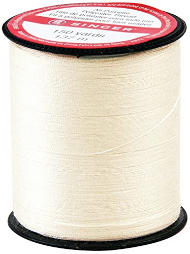 SINGER 60256 All Purpose Polyester Thread, 150 Yards, Natural - color: Natural, size: 1- Pack
