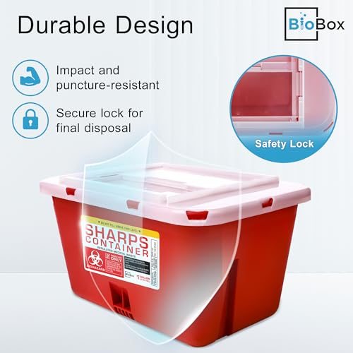 Sharps Container - Large Sharps Containers for Home Use, Needle Disposal - size: 1 Gallon