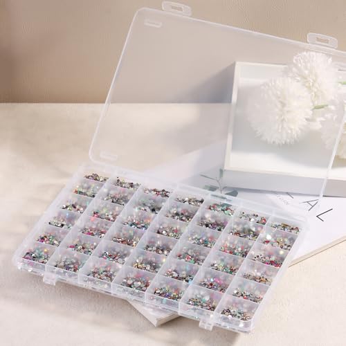 42 Grids Clear Plastic Beads Gems Organizer Box With Dividers