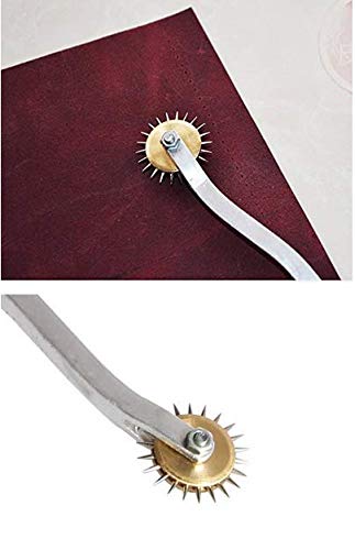 Tailors Awl and Needle Point Tracing Wheel, Scratch Awl 4 1/2" Long Leather Tools, 4mm Leather Paper ClothSewing Overstitch Wheel Tool 6 3/4" Long Pack of 2