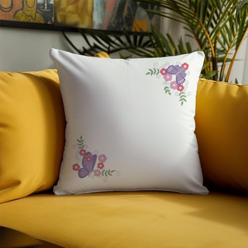 Peacoblue Butterfly, Flower Stick and Stitch Embroidery Patterns - color: Butterfly with Flowers