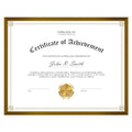 Golden State Art 8.5x11 Bronze Aluminum Certificate Frame Real Glass Front - color: Bronze(No Mat)