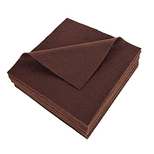Jtnohx Soft Felt Fabric Flexible Craft Felt Sheets Dark Brown 6" 20Pcs - color: Dark Brown