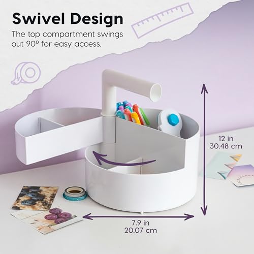 IRIS USA Desk Pencil Organizer |Made in USA| 6 Storage Compartments - White - color: White
