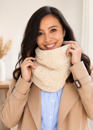 We Are Knitters Stitch Sampler Knitting Kit | Beginner-Friendly Knitting Starter Kit with Yummy Yarn | Learn Essential Stitches & Make Your First Snood - color: Yummy Yarn White