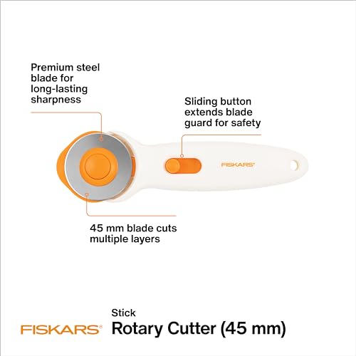 Fiskars 45mm Stick Rotary Cutter for Fabric, Arts and Crafts & Sewing - color: Premium Stick