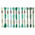 PATIKIL 12 Skeins Embroidery Floss Polyester Embroidery Threads Hand Green - color: Green
