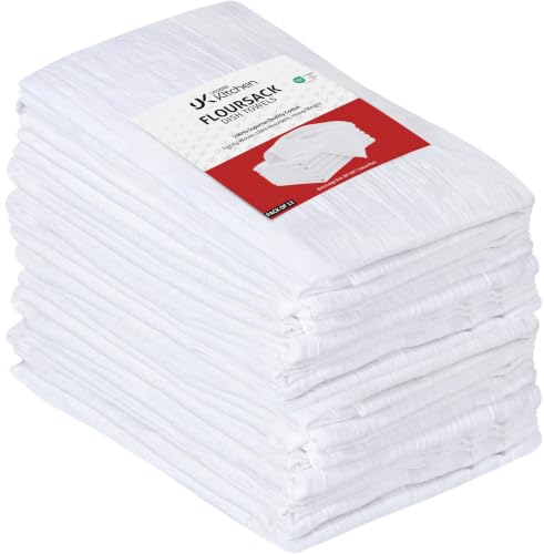 Utopia Kitchen White Flour Sack Towels [12 Pack - 28 x 28 Inch] 100% Cotton - color: White, size: 12 Pack