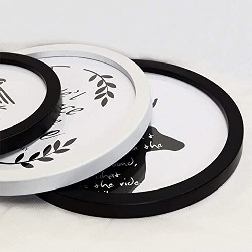 alfyng Round Photo Frame Wooden Wall Hanging Picture Frames White 6 inch - color: White, size: 6 inch