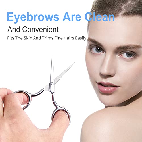 Eyebrow Scissors, Precision Grooming Shears, Nose Hair Trimmer - Professional Stainless Steel Fine Tip for Beard, Mustache, Eyelashes, Cuticles- ASONTAO (1Pcs Eyebrow Scissors) - size: 1Pcs Eyebrow Scissors