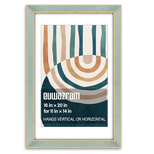 Suede 16x20 Frame - Single Frame, Christmas Elegant Mint 16 x 20 Poster Frame with Mat for 11x14, 16x20 Picture Frames for Artwork, Puzzles, Photos and Movie Posters - color: Mint, size: 16" x 20" / 11" x 14" mat