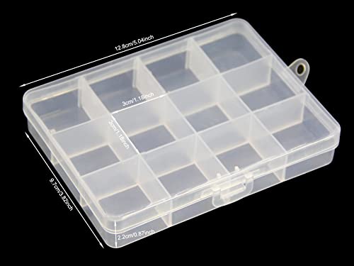 10Pack 12Grid Clear Storage Fixed Divider Boxes for Jewelry - size: 10pcs 12 Grids Box