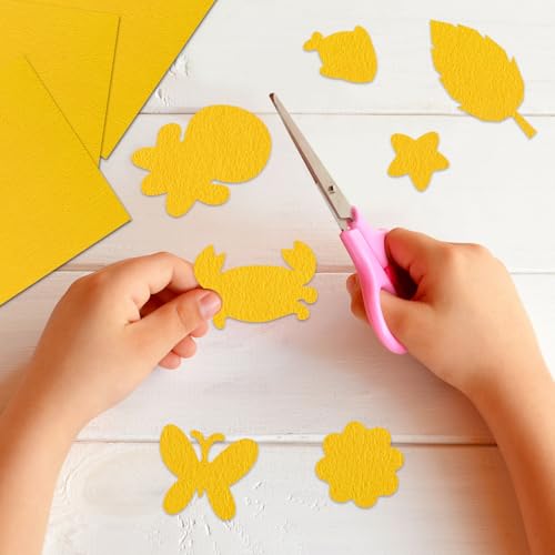 NACHLYNN Self Adhesive Felt Fabric Sheets 7"x11.5" /18x29cm Sticky Back Felt Fabric for Crafts Art Project DIY Sewing Patchwork Decoration (11, Yellow) - color: Yellow
