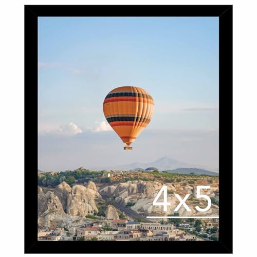 JCJMY 4x5 Picture Frame for Wall or Tabletop, Wall Hanging Horizontally or Vertically, 4 x 5 Wall Gallery Poster Photo Frame with Shatter Resistant Plexiglass, Black - color: Black, size: 4x5 inch