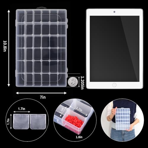 Bead Organizer Storage 2 Pack 36 Grid Jewelry Tackle Craft Box Adjustable - color: 2 Pack