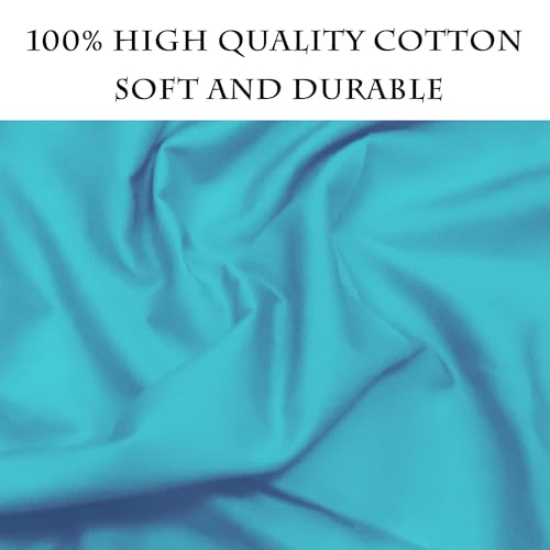 3 Yards Turquoise Cotton Fabric by The Yard in Solid Color - 59” Wide High-Density Natural Cotton Material Apparel Cloth for Quilting, Sewing, Crafts, Binding, Backing & Lining - color: Turquoise, size: 3Y