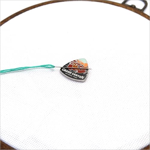 Awesome Pattern Studio Needle Minder Set - Grand Canyon National Park Magnetic Needle Minder + 2 Needle Threaders + Crane Scissors. Enamel Pin for Cross Stitch, Embroidery and Craft - size: Grand Canyon Classic Design - SET #2