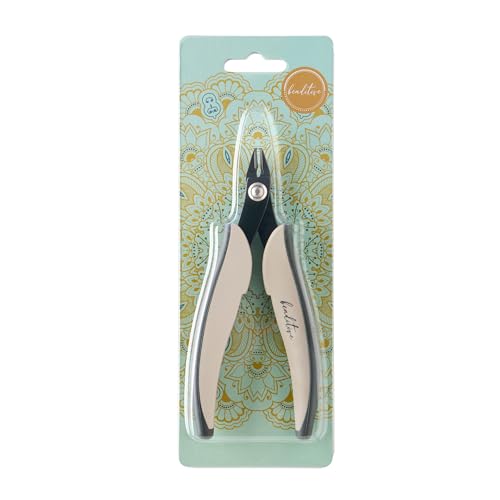 Beaditive Micro Wire Cutter – Natural Cream Flush Cutter for Beading, Jewelry Making & Crafting – Precision 5” High Carbon Steel with Ergonomic TPR Grip