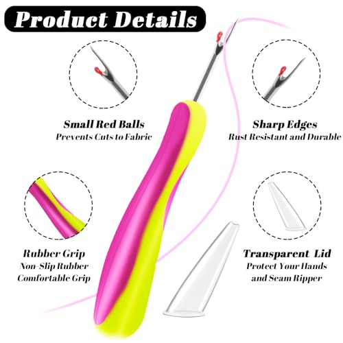 Needle and Thread Seam Ripper, Rippers for Sewing and Thread,Remover Stitch Tool for Hand Sewing, Knitting, Cross Stitching, Embroidery and Thread Removal (Green) - color: Green