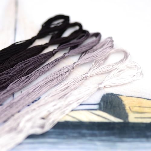 Natural 100% Silk Thread, Handmade Embroidery Thread Silk Floss 7 Colors 110m Each (14) - color: 14