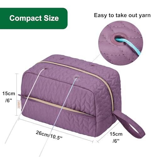KarSyon Crochet Bag for Yarn Storage Knitting Crochet Supplies Accessories - color: Purple