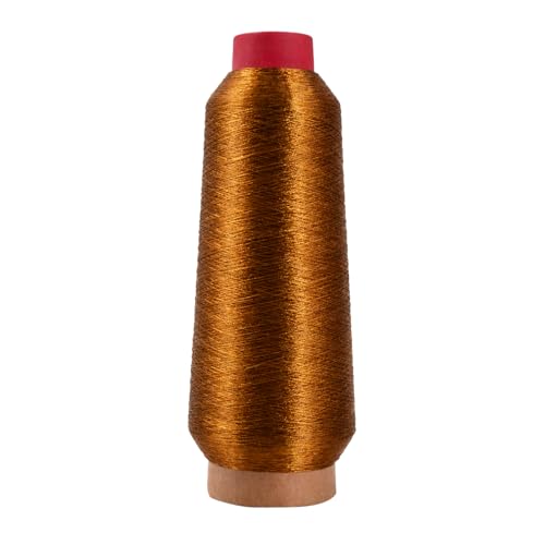 Mandala Crafts Metallic Brown Embroidery Floss for Sewing, 3281 Yard Spool - color: Brown, size: 3000M 3281 Yard