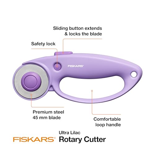 Fiskars 45mm Loop Rotary Cutter for Fabric, Arts, Crafts & Sewing - color: Lilac