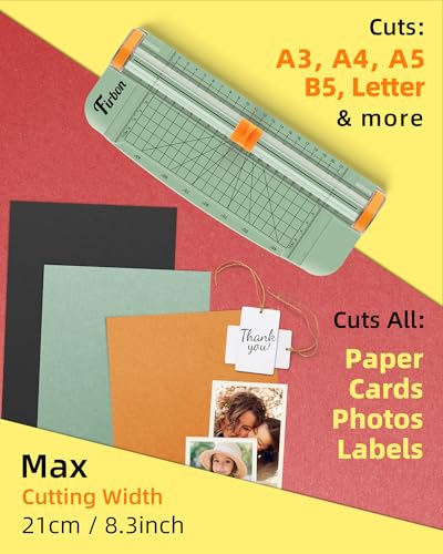 Firbon A5 Paper Cutter, Small Straight Paper Trimmer with Side Ruler - color: A5-morandi